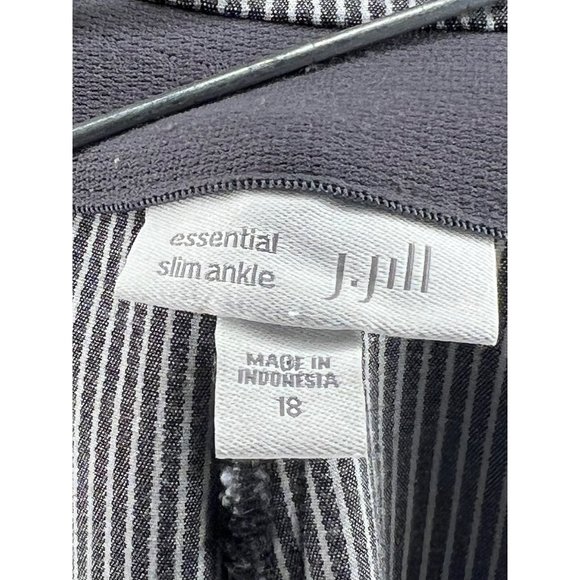 J Jill essential slim ankle size 18 pull up stretch, stripes grey white - Picture 9 of 13
